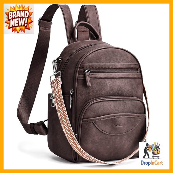 Mini Vegan Leather Backpack Purse RFID Blocking Tablet Pocket Chic Travel main image 6